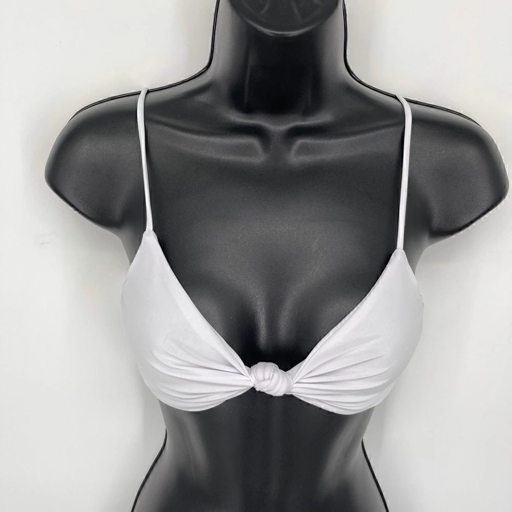 NWT Naked Wardrobe White Knotted Bikini Top